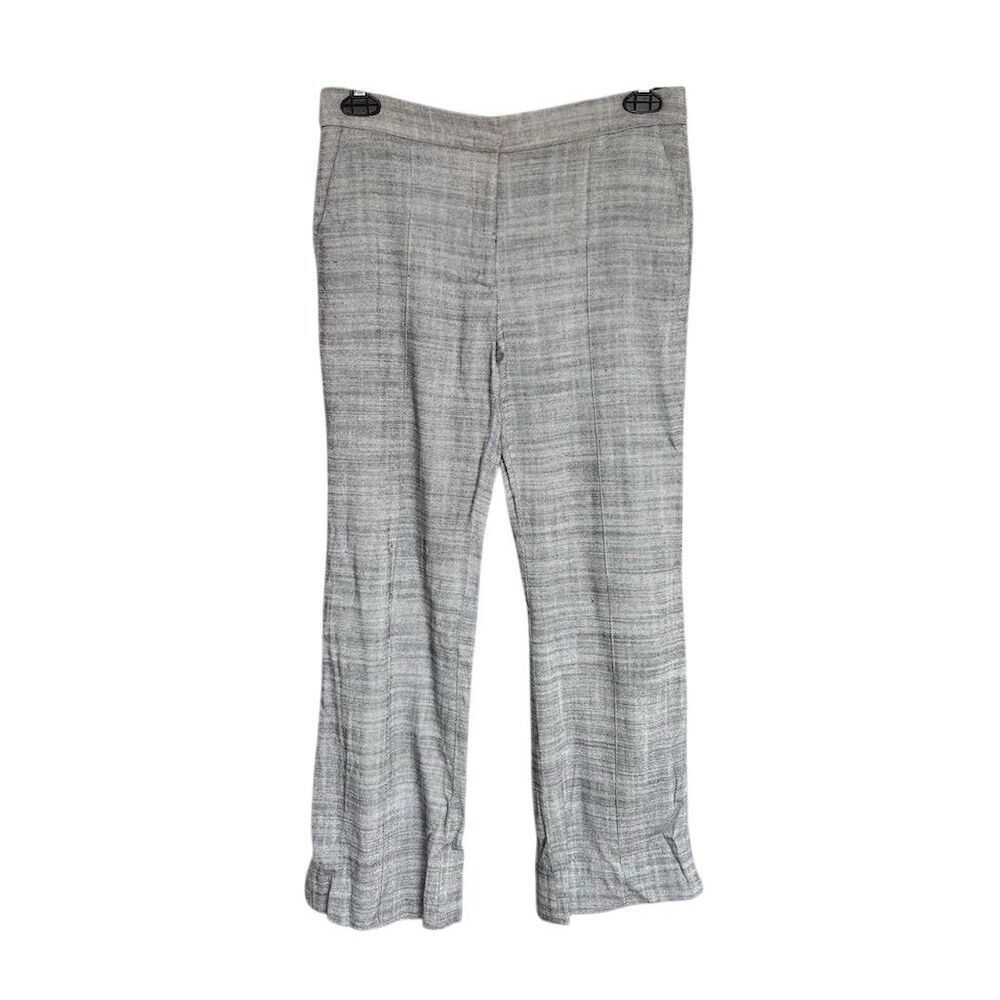 Dorothee Schumacher Women's Linen Blend Gray Striped Wide-Leg Pants Size M